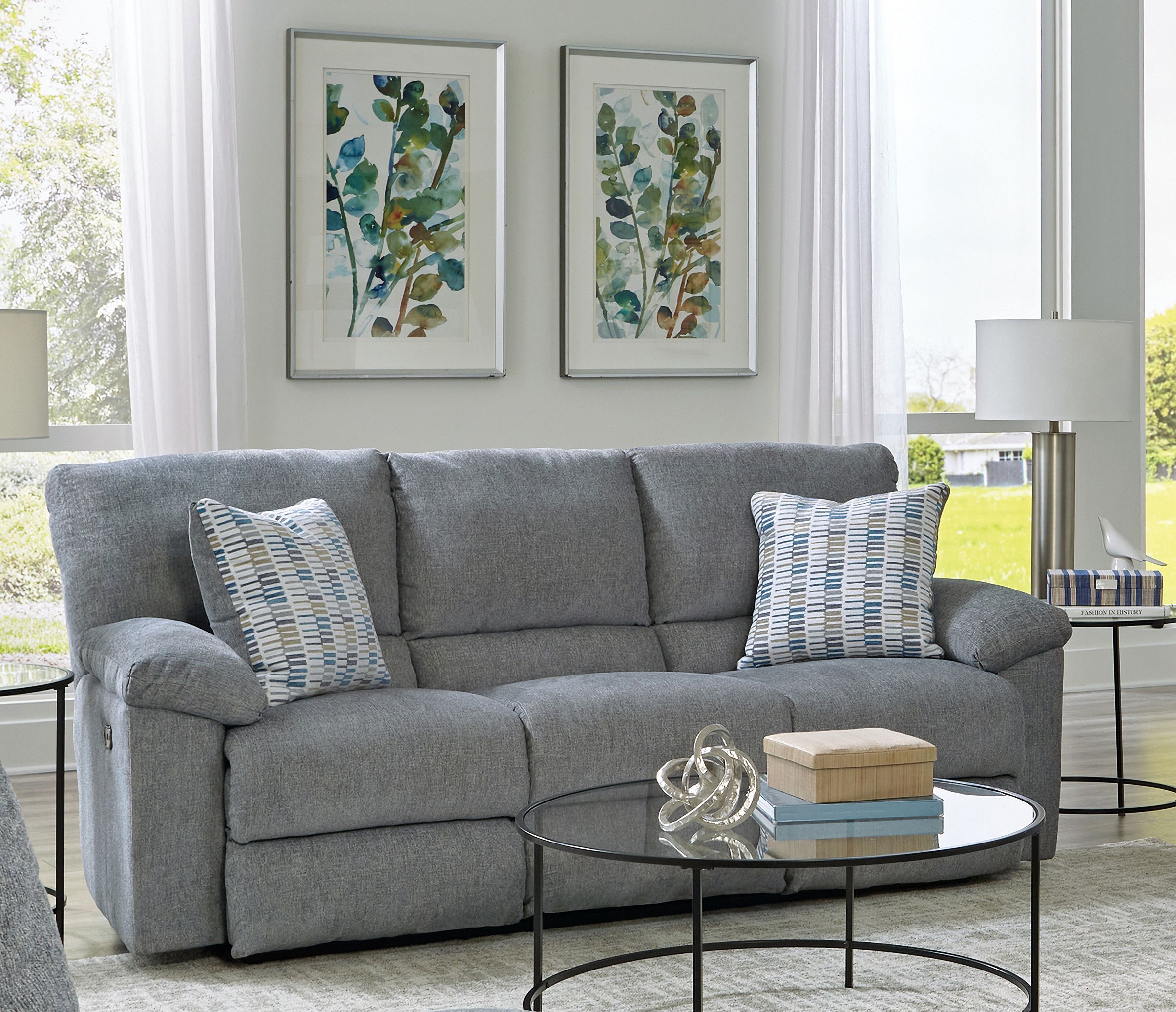 The appearance of Tyler Power Reclining Sofa In Stonewash designed by Catnapper in the traditional interior design. This stonewash piece of furniture was selected by 1StopBedrooms from Tyler Collection to add a touch of cosiness and style into your home. Sku: 61061171043264843. Material: Fabric.