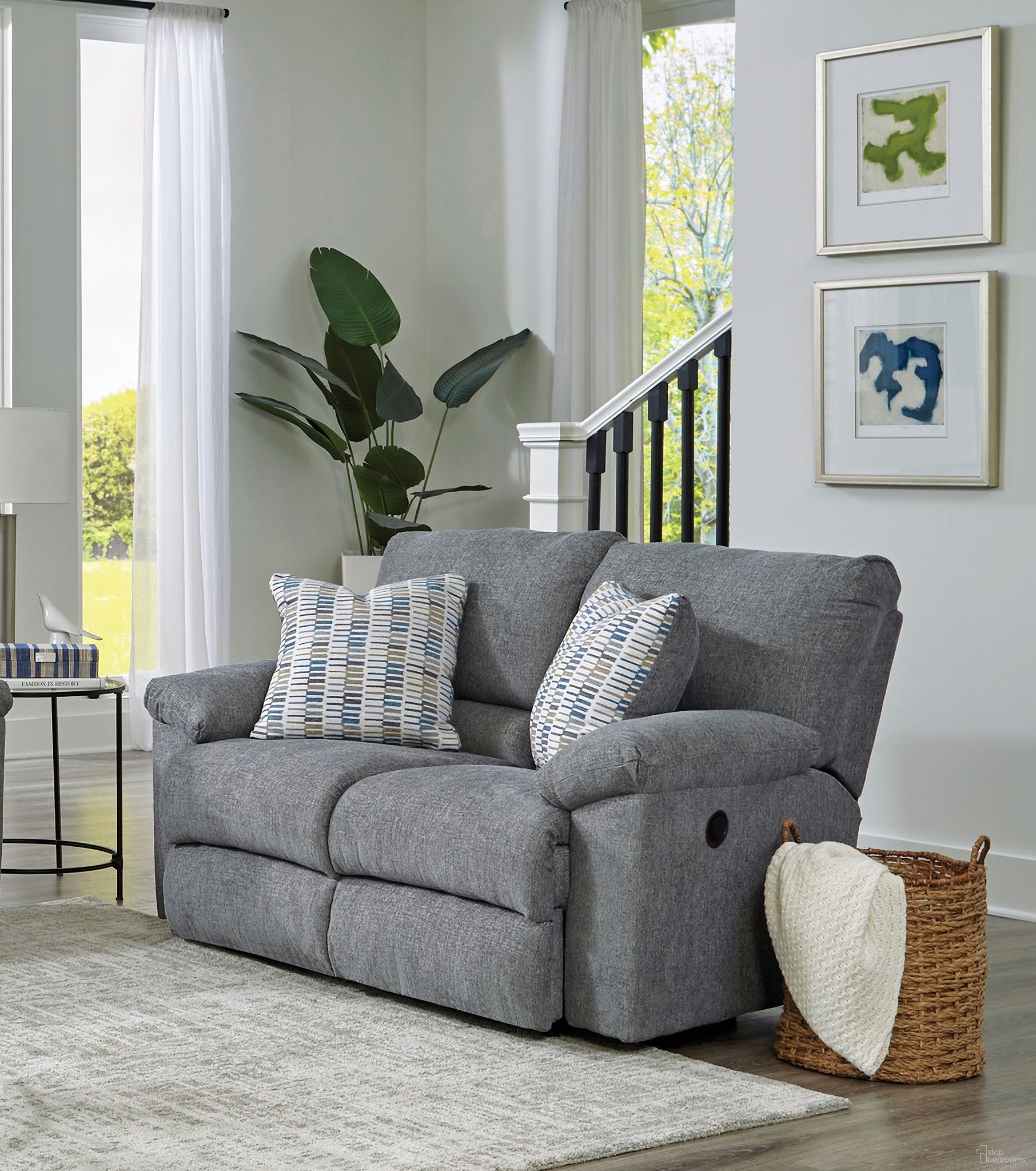 The appearance of Tyler Reclining Loveseat In Stonewash designed by Catnapper in the traditional interior design. This stonewash piece of furniture was selected by 1StopBedrooms from Tyler Collection to add a touch of cosiness and style into your home. Sku: 1062171043264843. Material: Fabric.