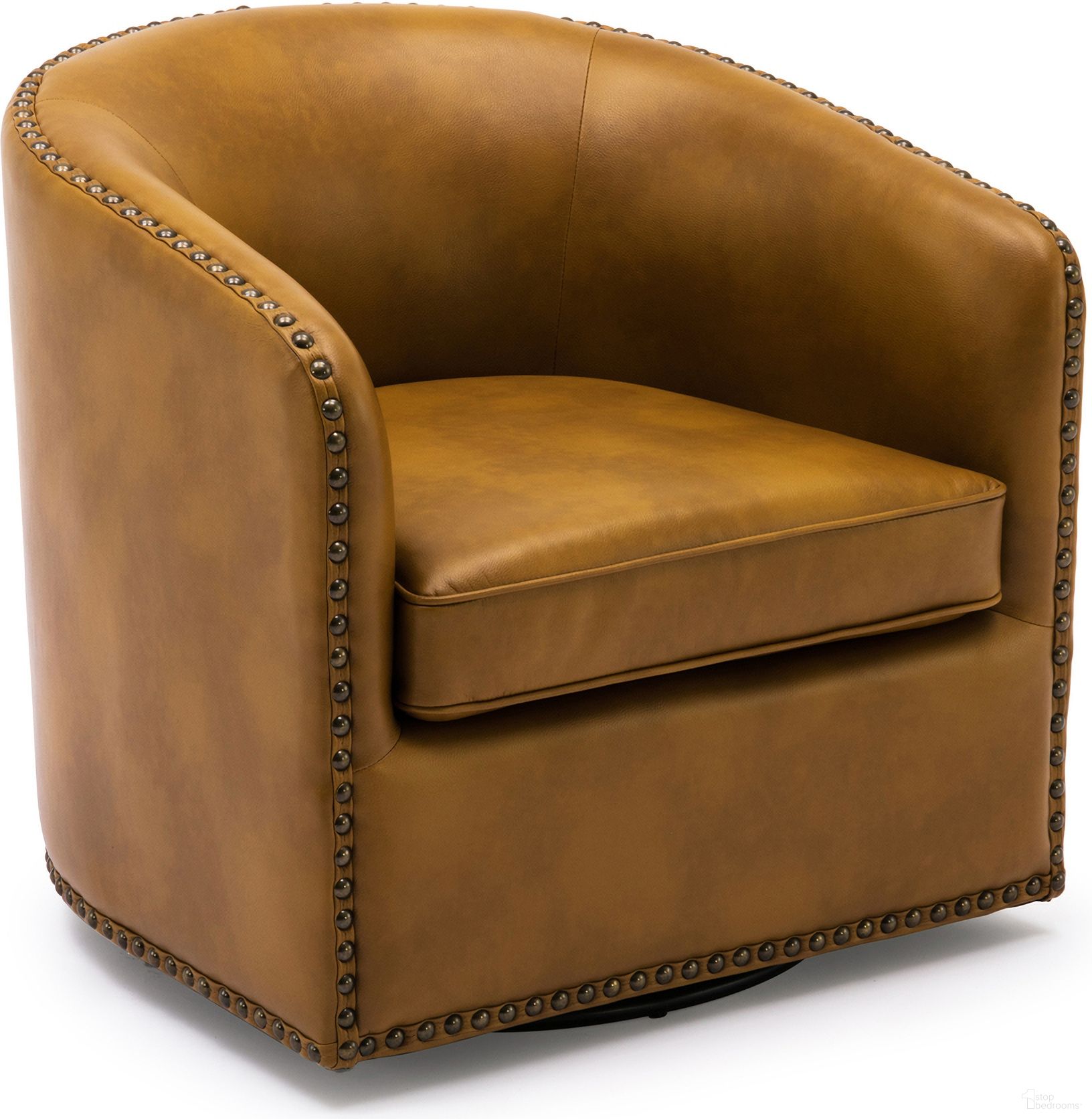 Tyler Swivel Arm Chair In Camel