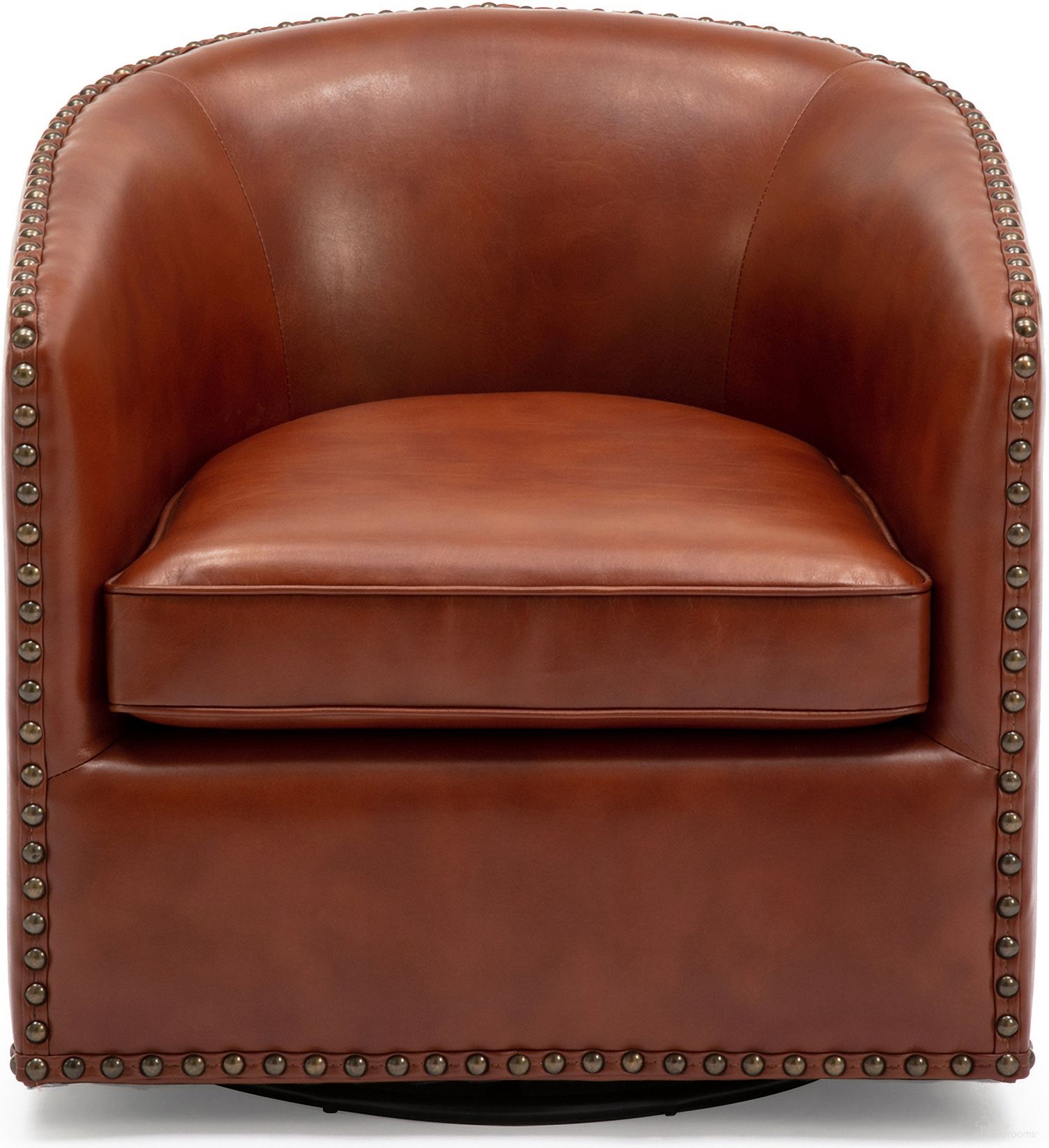 Tyler Swivel Arm Chair In Caramel