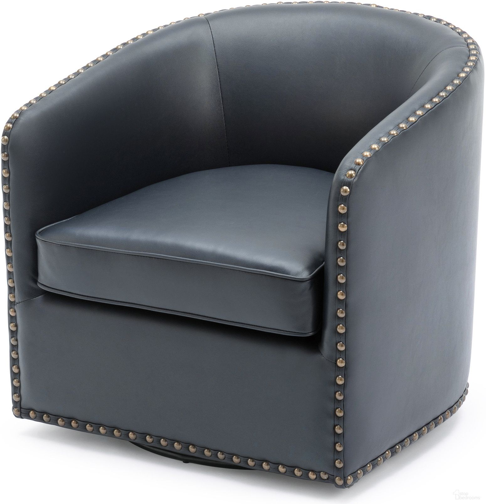Tyler Swivel Arm Chair In Midnight Blue
