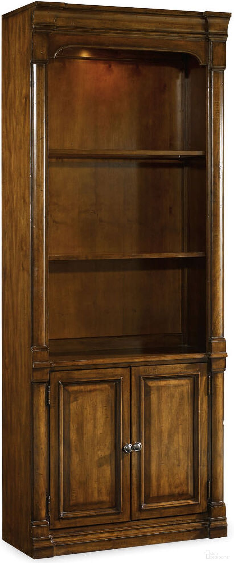The appearance of Tynecastle Medium Wood Bunching Bookcase designed by Hooker in the traditional interior design. This medium wood piece of furniture was selected by 1StopBedrooms from Tynecastle Collection to add a touch of cosiness and style into your home. Sku: 5323-10446. Material: Veneer.