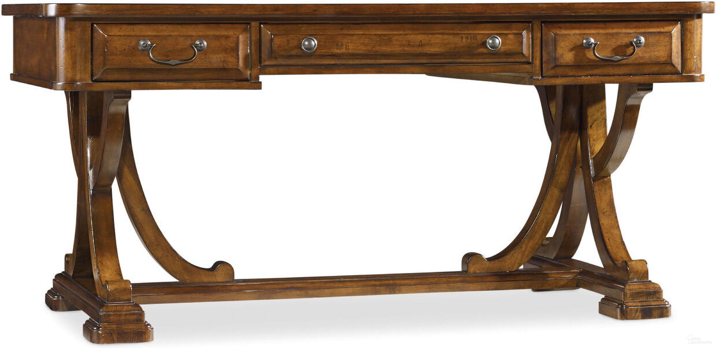 The appearance of Tynecastle Medium Wood Writing Desk designed by Hooker in the traditional interior design. This medium wood piece of furniture was selected by 1StopBedrooms from Tynecastle Collection to add a touch of cosiness and style into your home. Sku: 5323-10459. Material: Veneer.