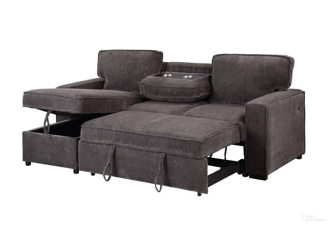 U0203 Reversible Pull Out Sofa Bed In Dark Grey