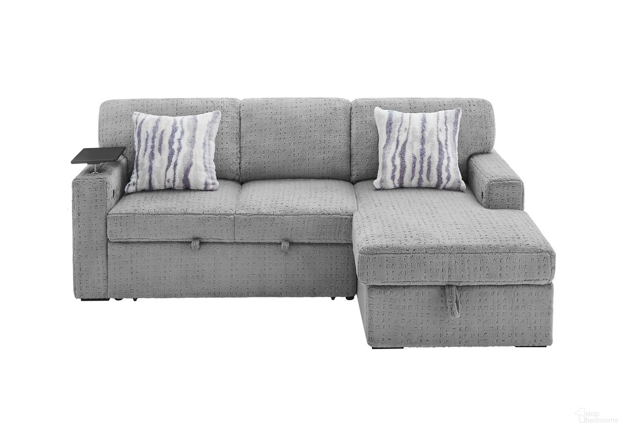 The appearance of U0214 Sofa Bed In Dark Grey designed by Global Furniture USA in the modern / contemporary interior design. This dark grey piece of furniture  was selected by 1StopBedrooms from U0214 Collection to add a touch of cosiness and style into your home. Sku: U0214-GREY-CHS W/ STORAGE AND PO DWR W/ 1 PIL;U0214-GREY-LS W/ PULL OUT BED AND 1 PIL;U0214-GREY-ARMS W/ LED. Material: Fabric.