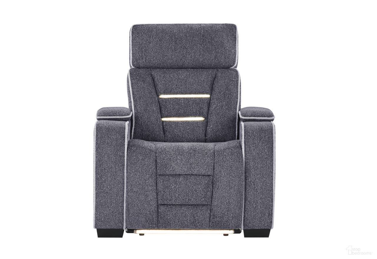 The appearance of U1895 Power Recliner with IS and LED In Dark Grey designed by Global Furniture USA in the modern / contemporary interior design. This dark grey piece of furniture was selected by 1StopBedrooms from U1895 Collection to add a touch of cosiness and style into your home. Sku: U1895-GREY-P2 R. Material: Leather Like Vinyl.