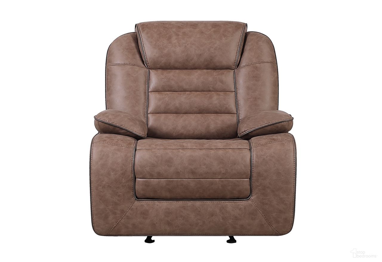The appearance of U2250 Glider Recliner In Brown designed by Global Furniture USA in the modern / contemporary interior design. This brown piece of furniture was selected by 1StopBedrooms from U2250 Collection to add a touch of cosiness and style into your home. Sku: U2250-BROWN-GR. Material: Fabric.