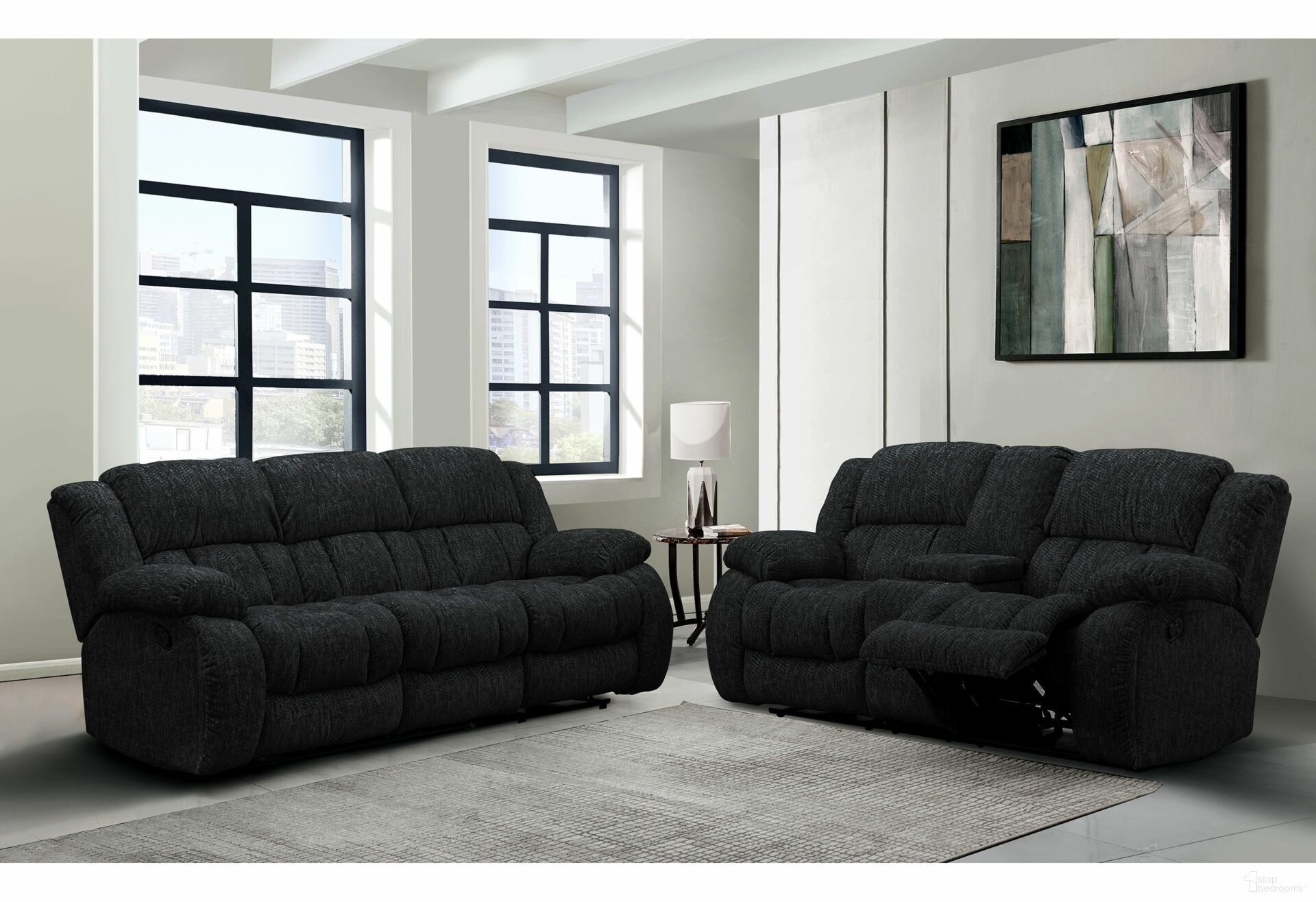 The appearance of U250 Reclining Living Room Set In Ebony designed by Global Furniture USA in the transitional interior design. This ebony piece of furniture was selected by 1StopBedrooms from U250 Collection to add a touch of cosiness and style into your home. Sku: U250-EBONY-RS;U250-EBONY-CRLS. Material: Fabric.