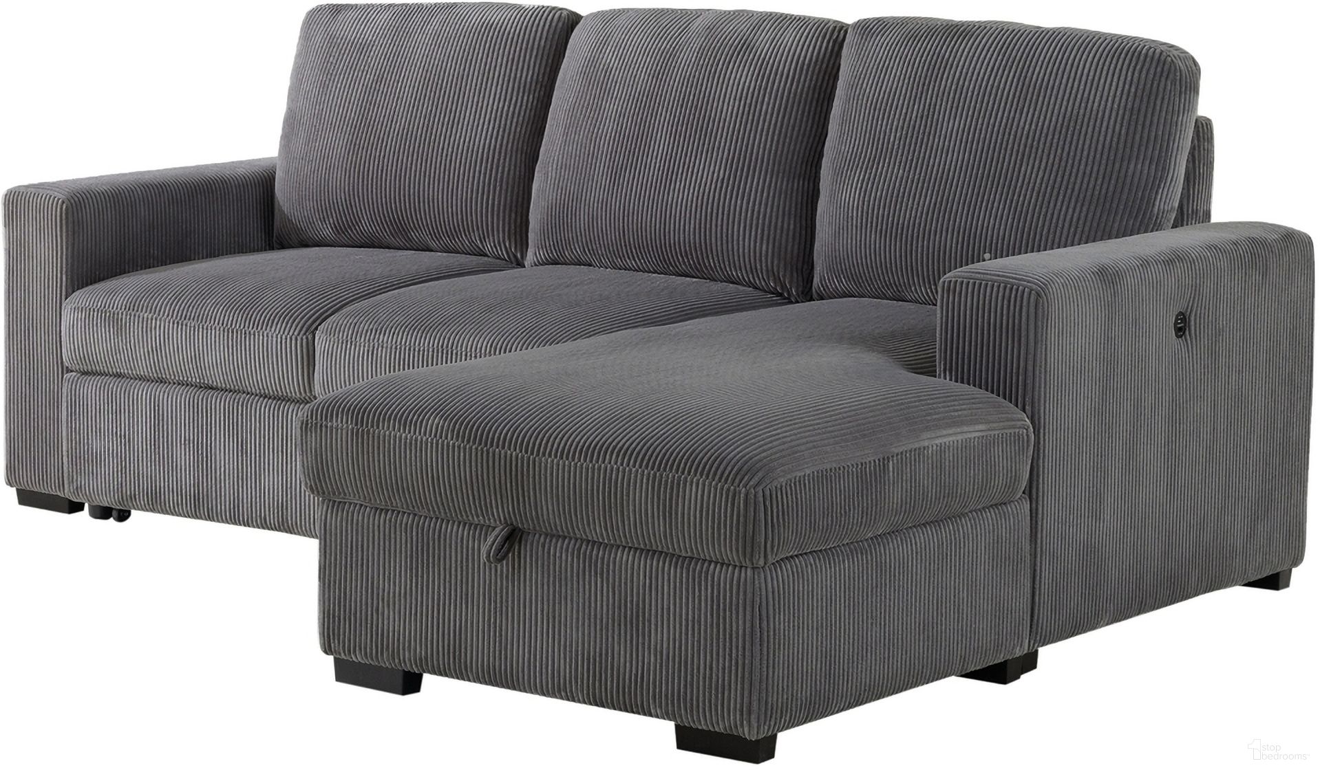 U2660 L Sectional with Pullout In Grey