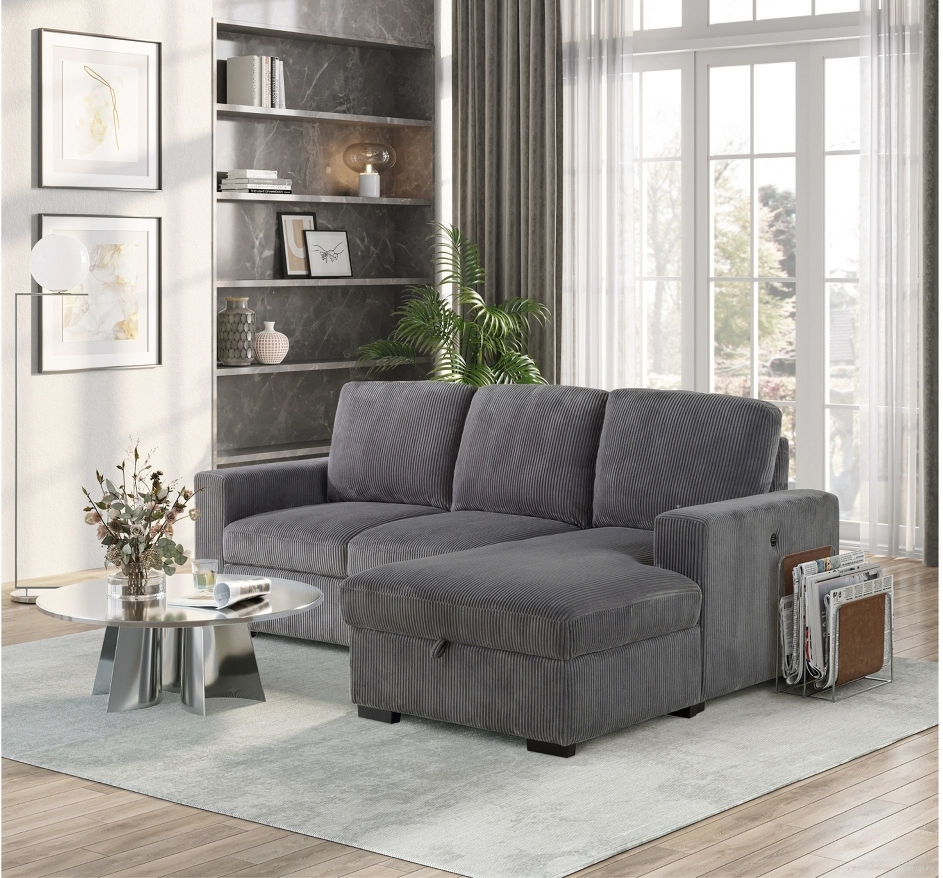 U2660 L Sectional without Pullout In Grey