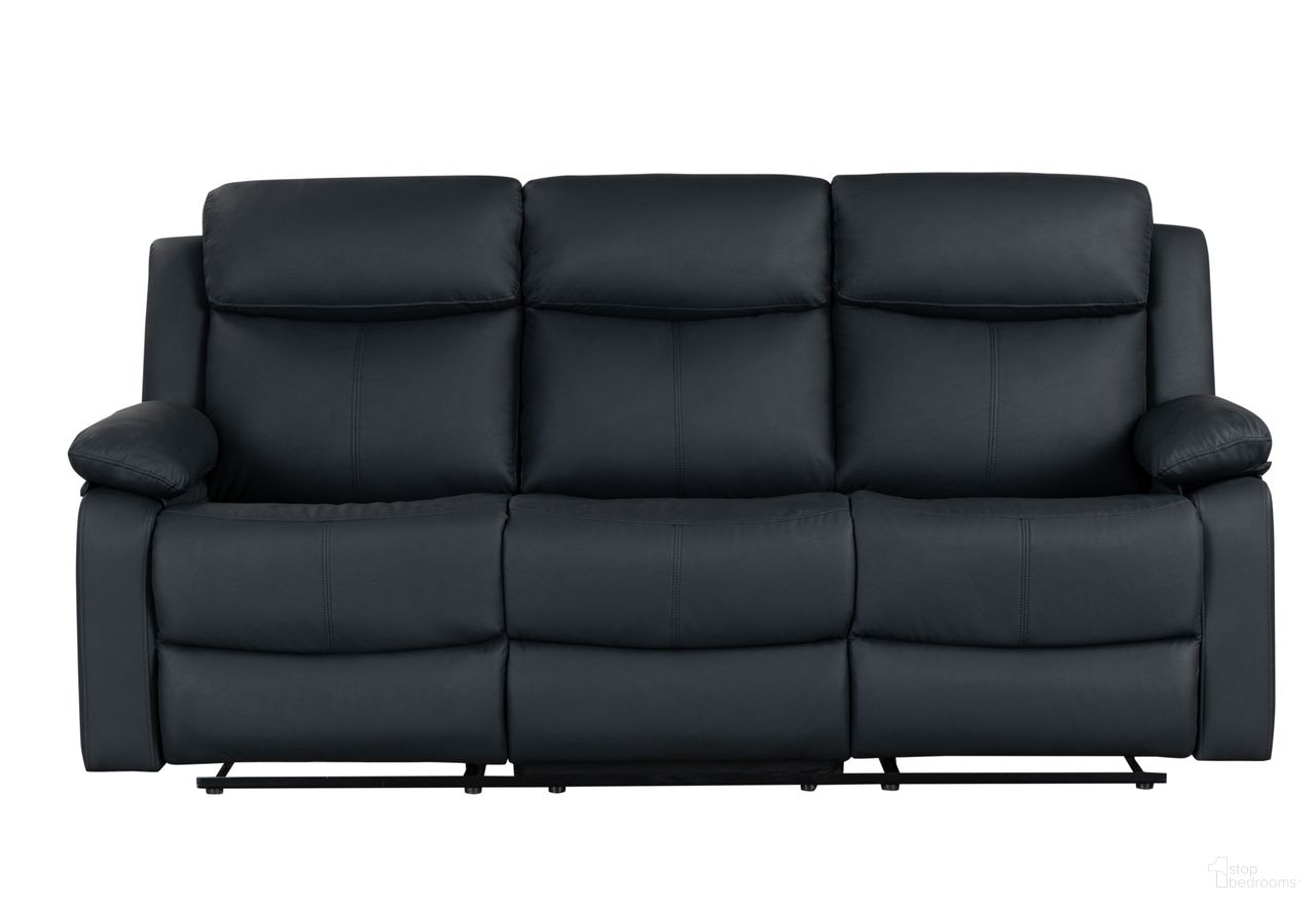 U6026 PU Reclining Sofa with LED In Black