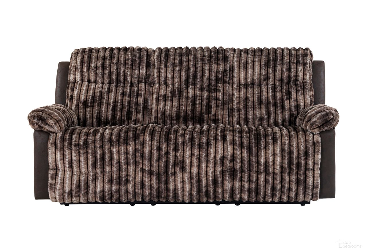 The appearance of U6028 Reclining Sofa In Brown designed by Global Furniture USA in the modern / contemporary interior design. This brown piece of furniture was selected by 1StopBedrooms from U6028 Collection to add a touch of cosiness and style into your home. Sku: U6028-BROWN-RS-N. Material: Fabric.