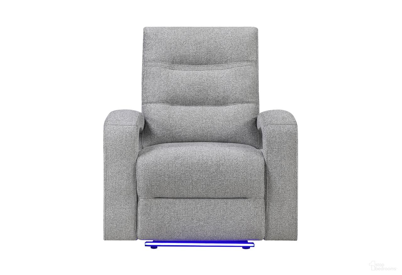 The appearance of U6611 Power Recliner with LED In Dark Grey designed by Global Furniture USA in the modern / contemporary interior design. This dark grey piece of furniture was selected by 1StopBedrooms from U6611 Collection to add a touch of cosiness and style into your home. Sku: U6611-GREY 15-PR W/LED. Material: Fabric.