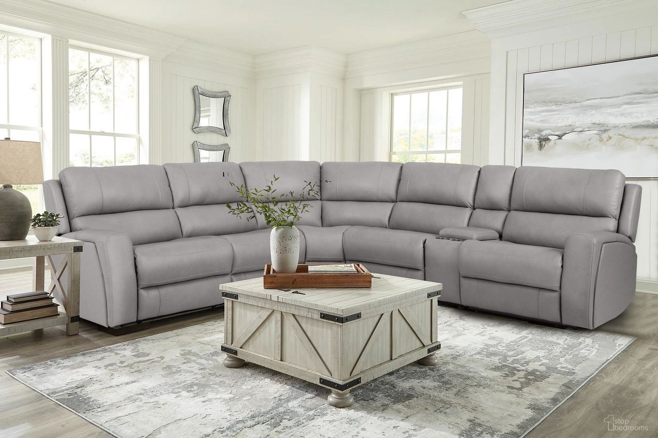 The appearance of U70815M Sectional In Grey designed by J&M in the modern / contemporary interior design. This grey piece of furniture was selected by 1StopBedrooms from 70815 Collection to add a touch of cosiness and style into your home. Sku: 18779. Material: Leather.