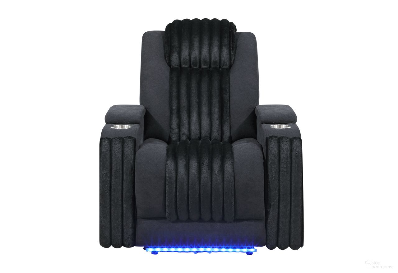 The appearance of U8000 Power Recliner with Power Headrest and LED Light In Black designed by Global Furniture USA in the modern / contemporary interior design. This black piece of furniture was selected by 1StopBedrooms from U8000 Collection to add a touch of cosiness and style into your home. Sku: U8000-BLACK-PR W/ PHR + LED. Material: Fabric.