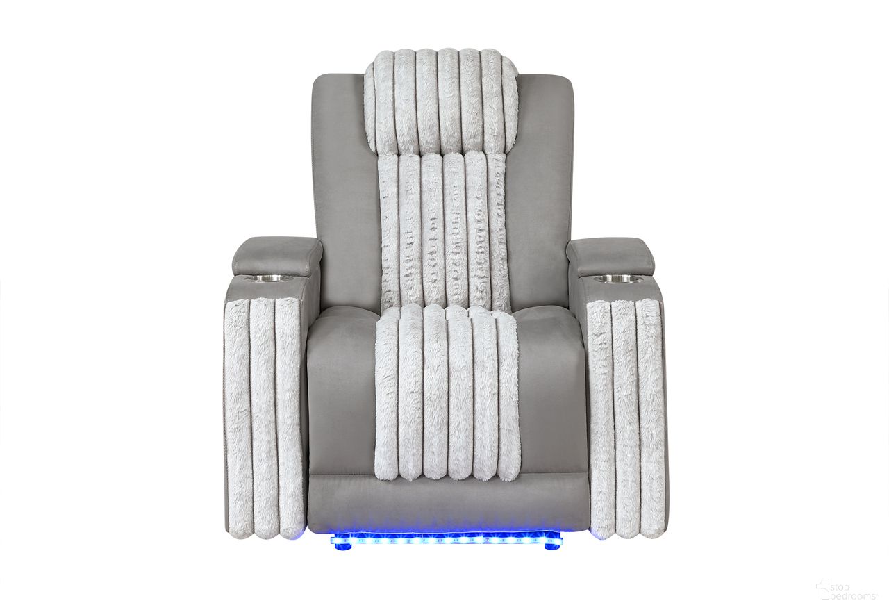 The appearance of U8000 Power Recliner with Power Headrest and LED Light In Grey designed by Global Furniture USA in the modern / contemporary interior design. This grey piece of furniture was selected by 1StopBedrooms from U8000 Collection to add a touch of cosiness and style into your home. Sku: U8000-GREY-PR W/ PHR + LED. Material: Fabric.