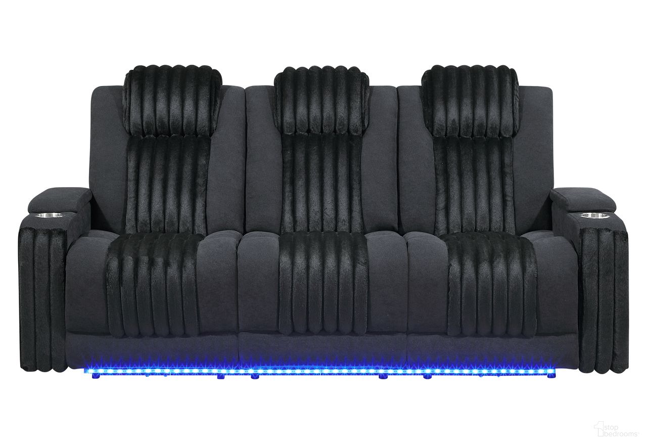 The appearance of U8000 Power Reclining Sofa with Reading Light and LED Light In Black designed by Global Furniture USA in the modern / contemporary interior design. This black piece of furniture was selected by 1StopBedrooms from U8000 Collection to add a touch of cosiness and style into your home. Sku: U8000-BLACK-PRS W/ PHR DDT WC + LED. Material: Fabric.