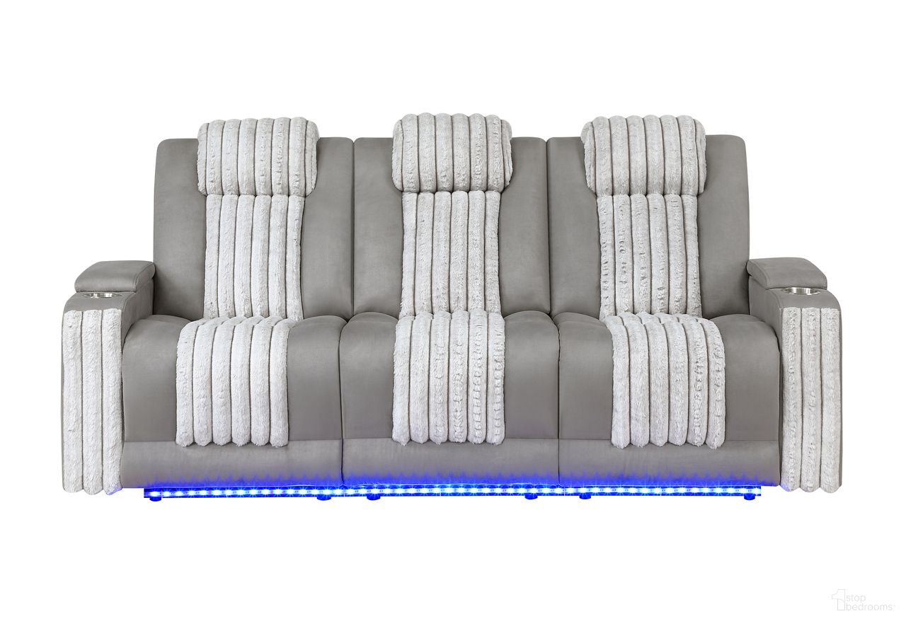 The appearance of U8000 Power Reclining Sofa with Reading Light and LED Light In Grey designed by Global Furniture USA in the modern / contemporary interior design. This grey piece of furniture was selected by 1StopBedrooms from U8000 Collection to add a touch of cosiness and style into your home. Sku: U8000-GREY-PRS W/ PHR DDT WC + LED. Material: Fabric.