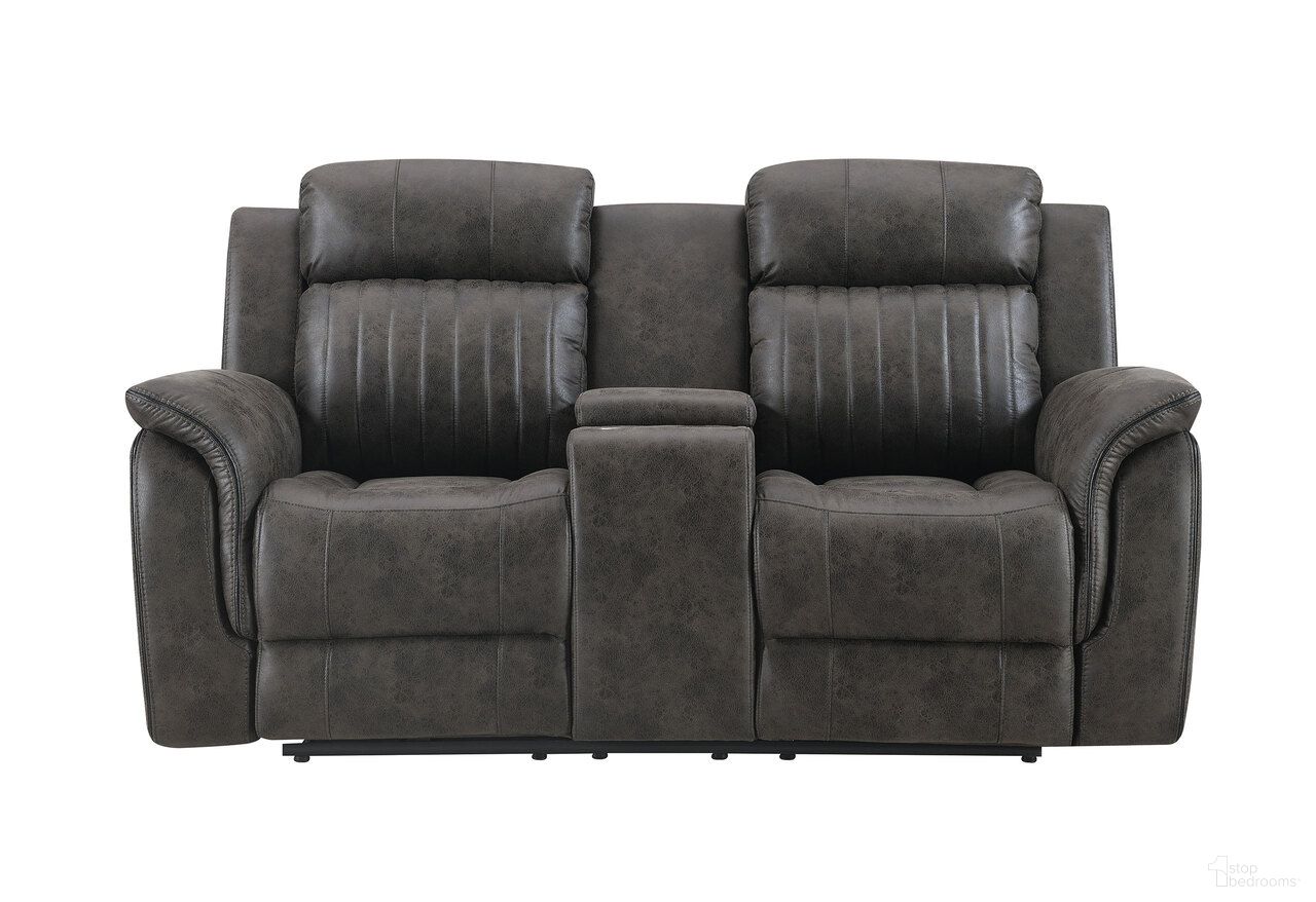The appearance of U8517 Console Reclining Loveseat In Grey designed by Global Furniture USA in the transitional interior design. This grey piece of furniture  was selected by 1StopBedrooms from U8517 Collection to add a touch of cosiness and style into your home. Sku: U8517-GREY-CRLS-N. Material: Fabric.