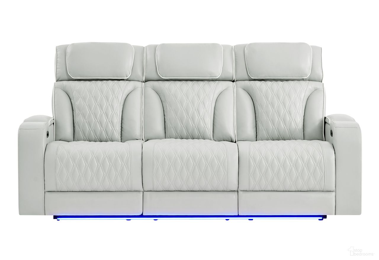 The appearance of U8611 Blanche Power Reclining Sofa with PHR and LED In Silver designed by Global Furniture USA in the modern / contemporary interior design. This silver piece of furniture was selected by 1StopBedrooms from U8611 Blanche Collection to add a touch of cosiness and style into your home. Sku: U8611-BLANCHE SIL-PRS W/ PHR LED. Material: Fabric.
