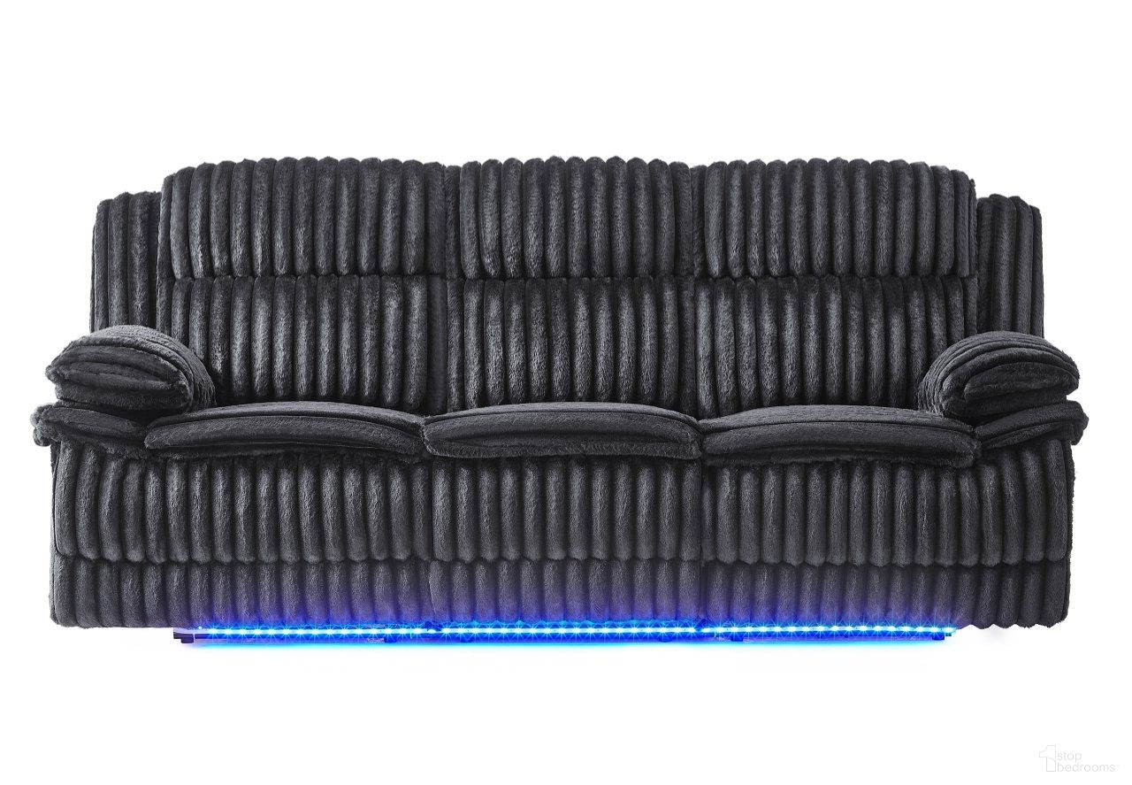 U8686 Power Reclining Sofa with LED and Drop Down Table In Black