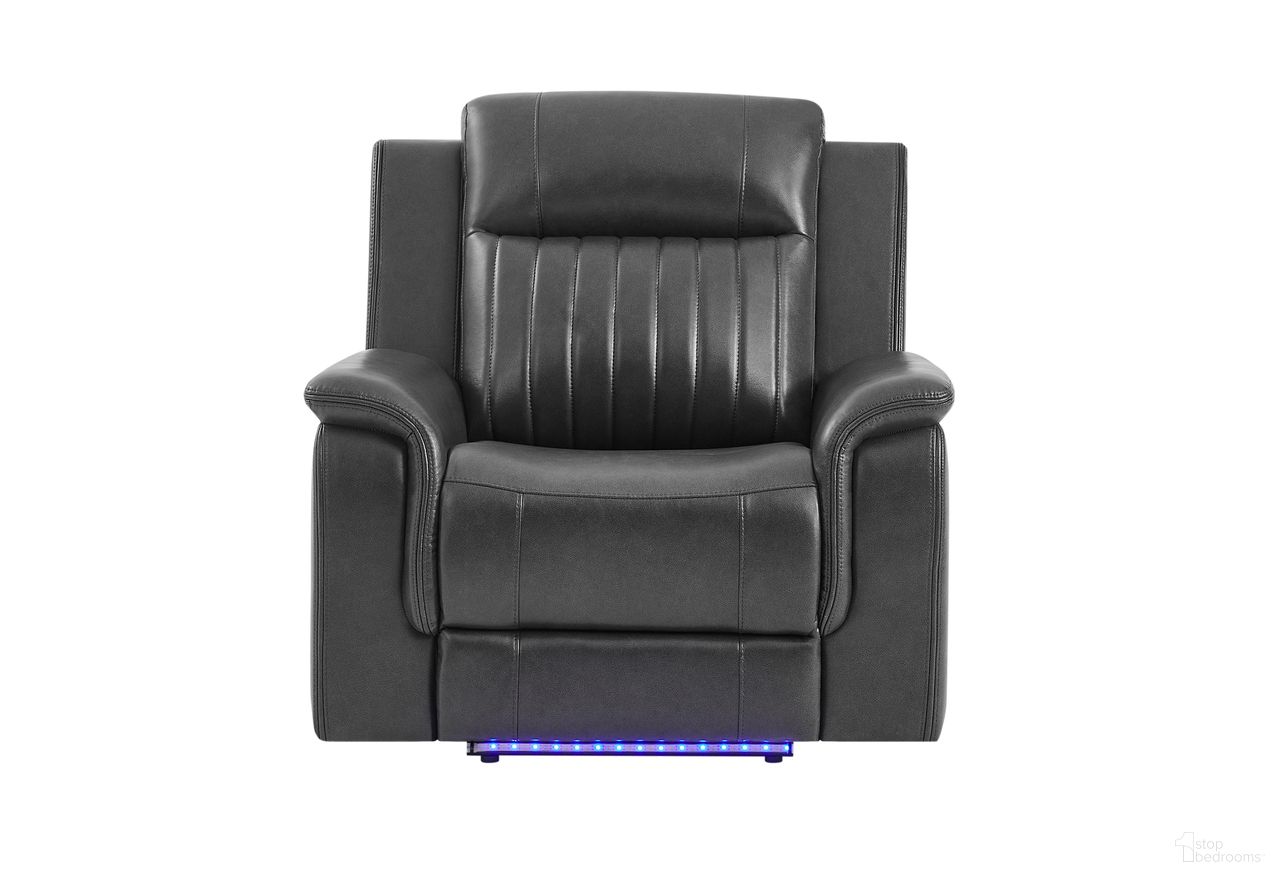 The appearance of U8879 Blanche with Welt Power Recliner with LED In Charcoal designed by Global Furniture USA in the modern / contemporary interior design. This charcoal piece of furniture was selected by 1StopBedrooms from U8879 Blanche Collection to add a touch of cosiness and style into your home. Sku: U8879-CHAR W/ BLK WELT-PR W/ LED. Material: Fabric.