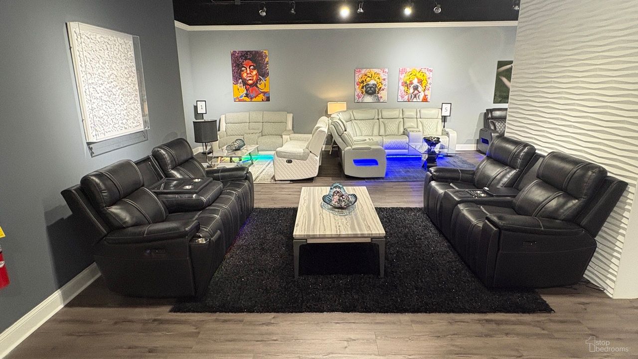 U8881 Leather Power Reclining Sofa with Immerse Sound In Black