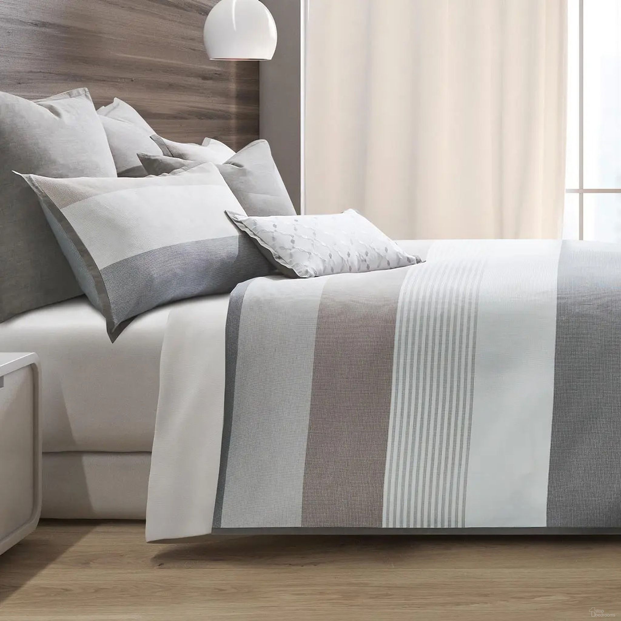 The appearance of Ultra 7 Piece Queen Duvet Set In Gray designed by Michael Amini in the modern / contemporary interior design. This gray piece of furniture  was selected by 1StopBedrooms from Ultra Collection to add a touch of cosiness and style into your home. Sku: BCS-QD07-ULTRA-GRY. Bed Size: Queen. Material: Cotton.