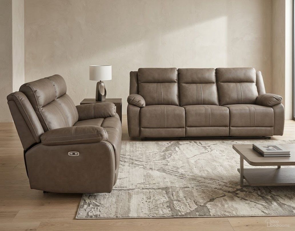 Ultra-Max Power Sectional Reclining Living Room Set In Biscotti