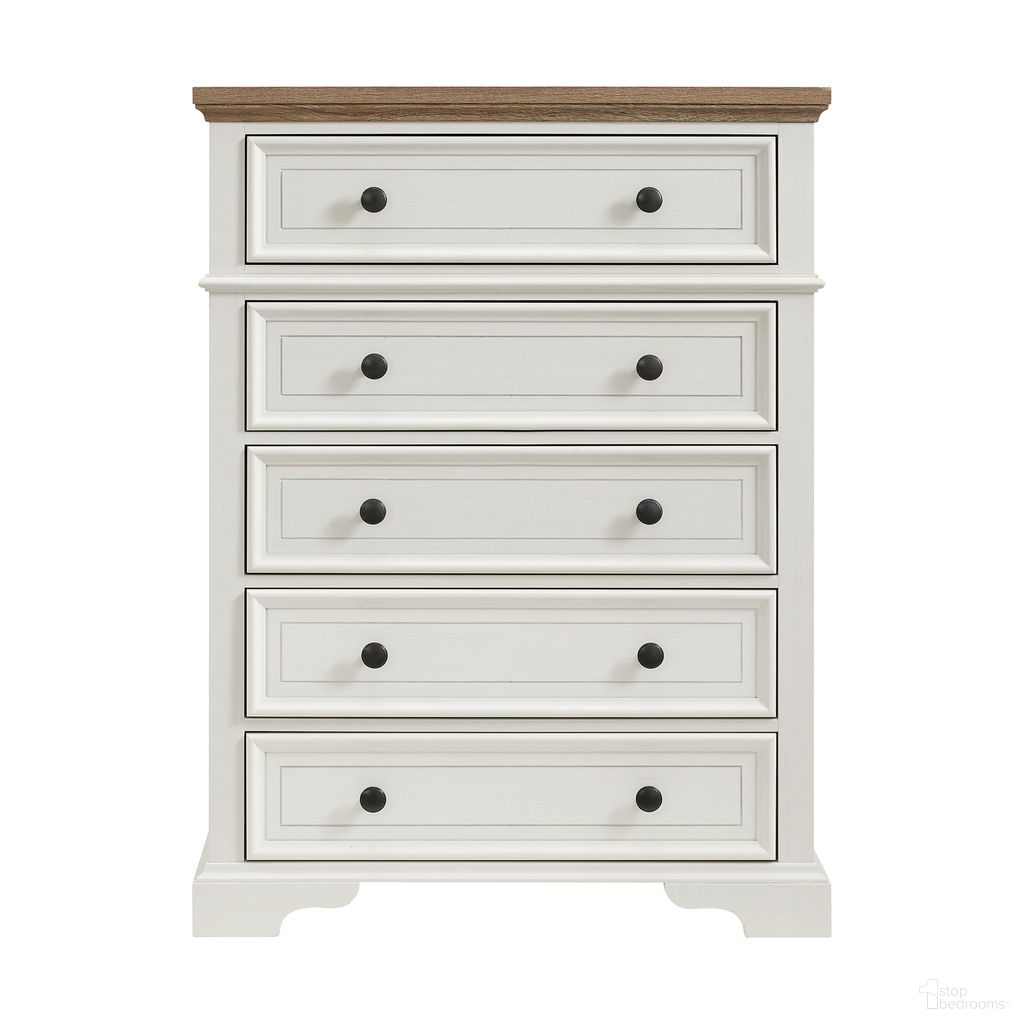 The appearance of Ulysses Youth 5-Drawer Chest In Off White and Brown designed by Picket House in the traditional interior design. This off white and brown piece of furniture was selected by 1StopBedrooms from Ulysses Collection to add a touch of cosiness and style into your home. Sku: Y-13160-7-CH. Material: Paper.