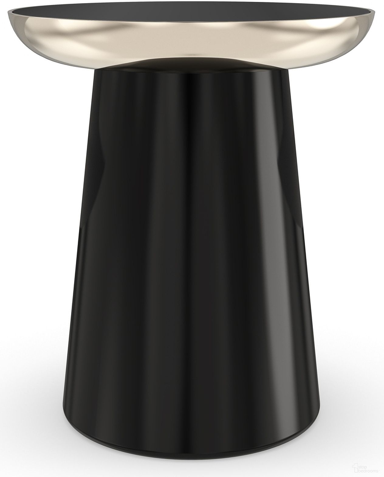 The appearance of Umbra Side Table In Black designed by Caracole in the modern / contemporary interior design. This black piece of furniture  was selected by 1StopBedrooms from Umbra Collection to add a touch of cosiness and style into your home. Sku: SIG-023-411. Material: Mirror.