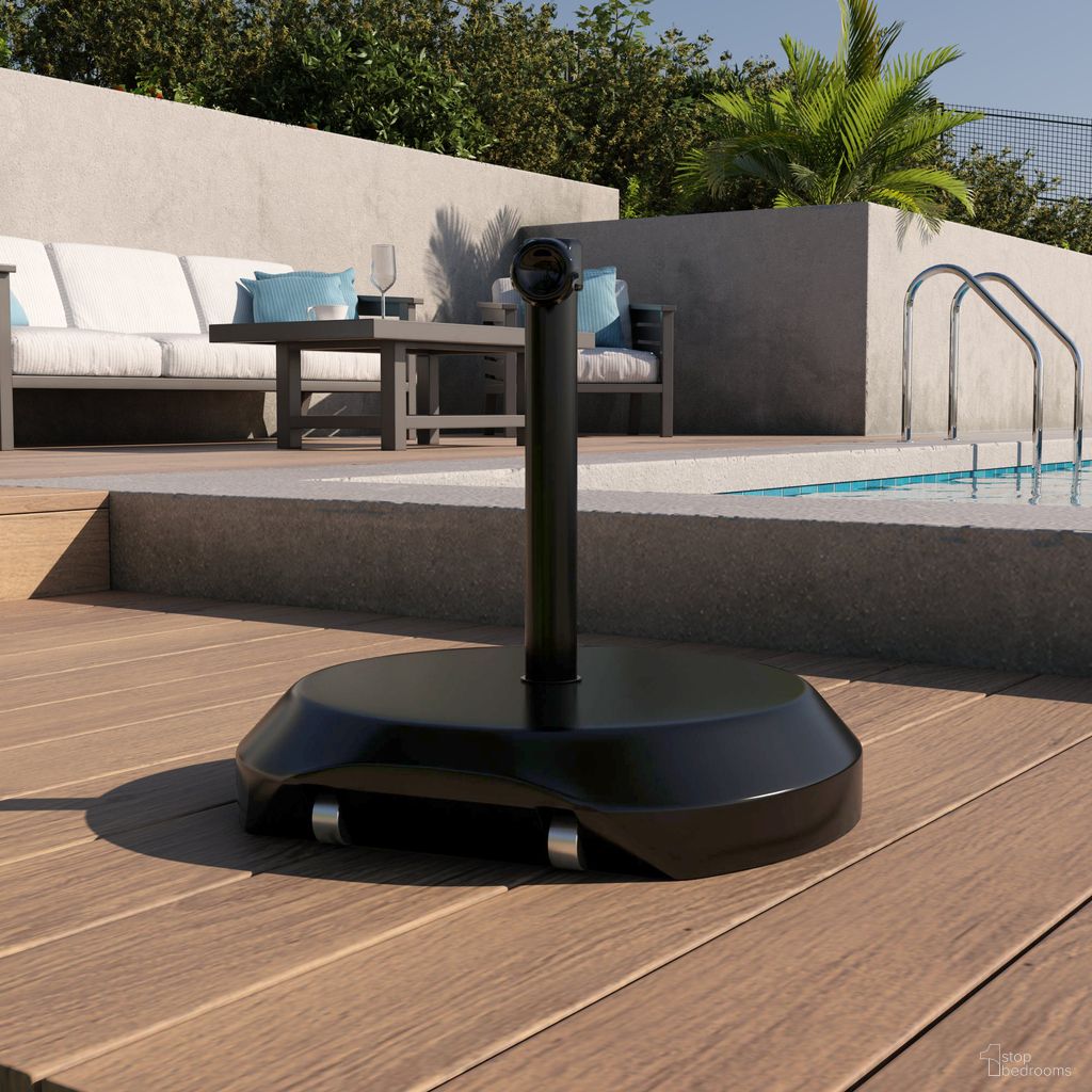 Umbrella Base with Steel Cover In Black