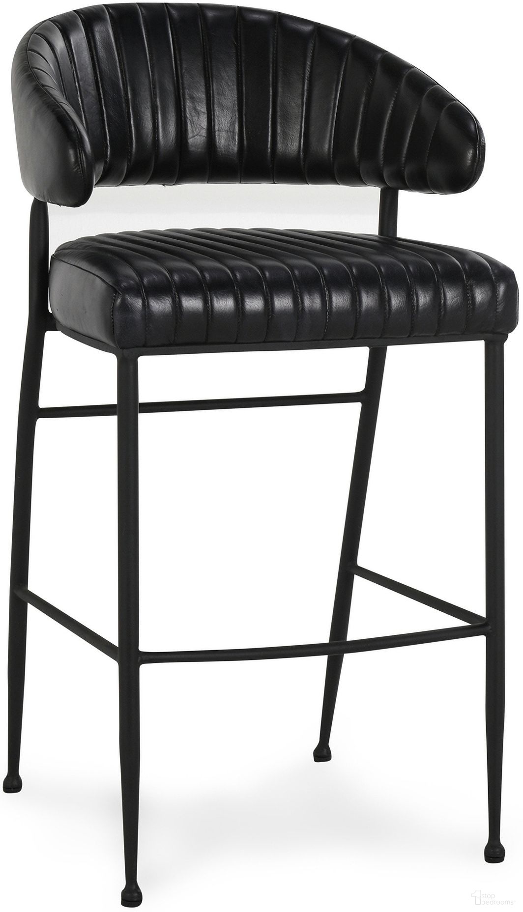 The appearance of Umbria 30 Inch Barstool In Jet Black designed by Classic Home in the industrial interior design. This jet black piece of furniture was selected by 1StopBedrooms from Umbria Collection to add a touch of cosiness and style into your home. Sku: 53001982. Material: Top Grain Leather.