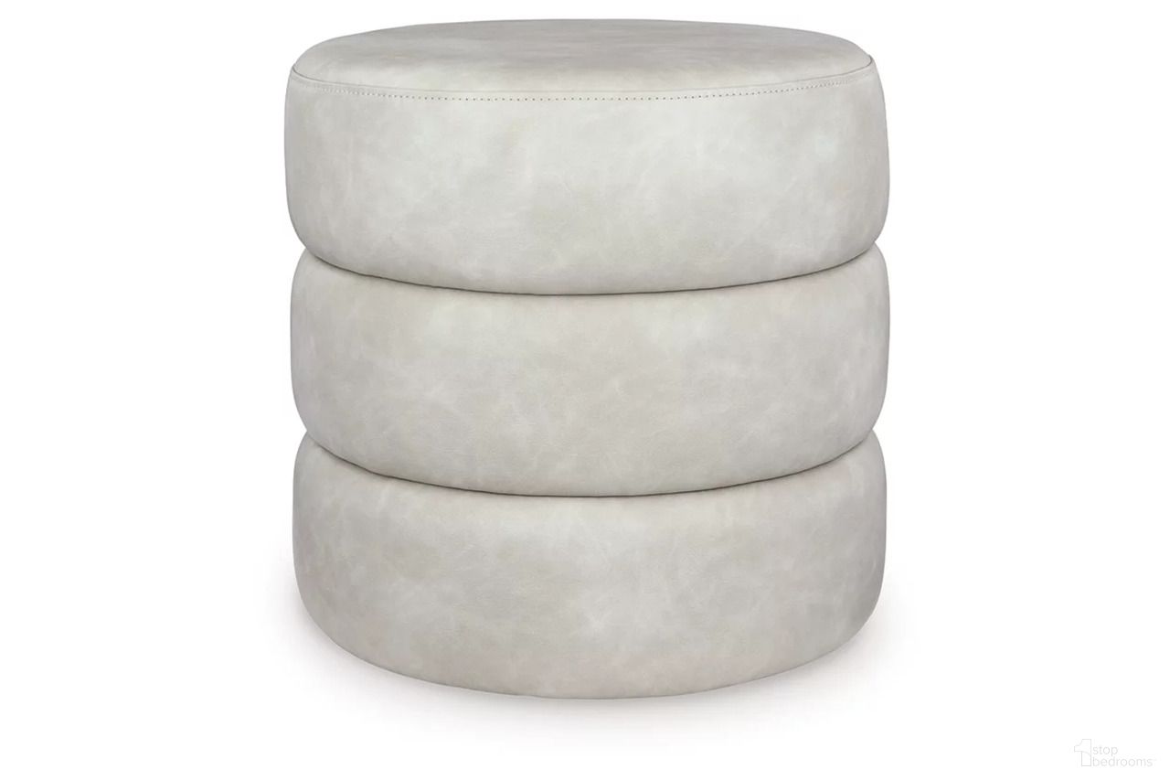 Ummi Swivel Accent Ottoman In Bone