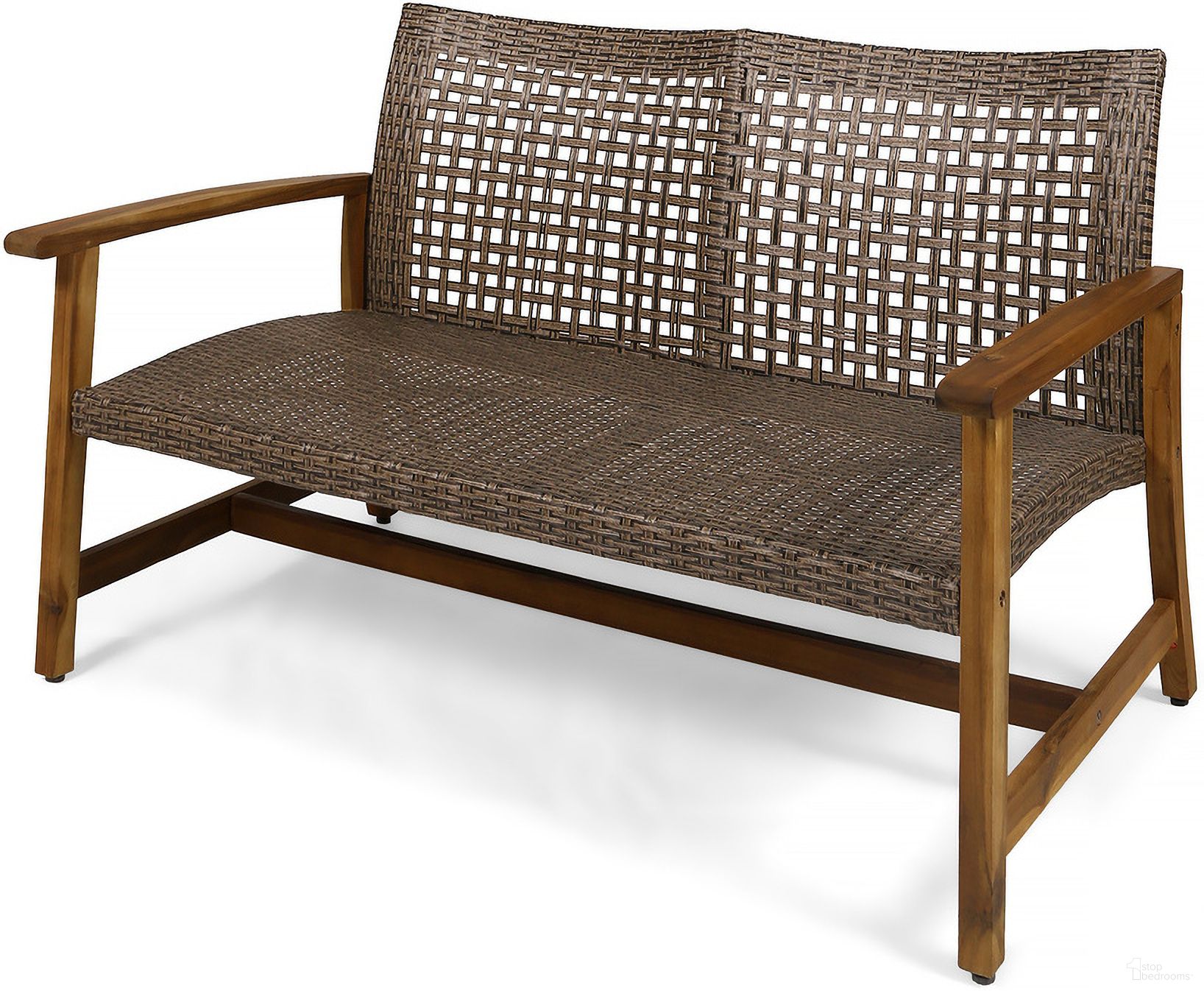 The appearance of Unified Outdoor Wicker Loveseat with Wood Frame In Natural designed by Noble House in the modern / contemporary interior design. This natural piece of furniture  was selected by 1StopBedrooms from Unified Collection to add a touch of cosiness and style into your home. Sku: 60396.00WTCMCA. Material: Metal.