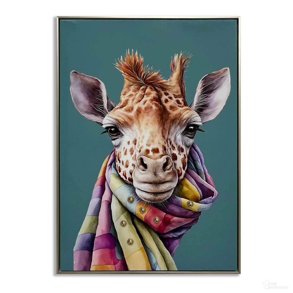 Untamed Giraffe with Vibrant Scarf Canvas Art Canvas Wall Art In Multi