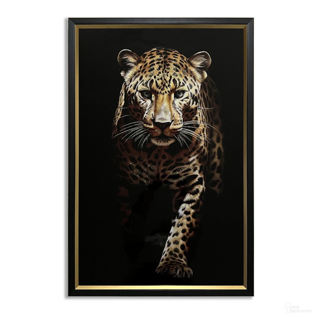 Untamed Leopard Walking Canvas Wall Art In Multi