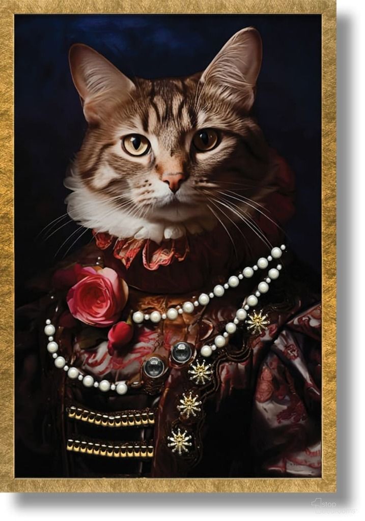 Untamed Opulent Aristocat in Rose Finery Canvas Wall Art In Multi