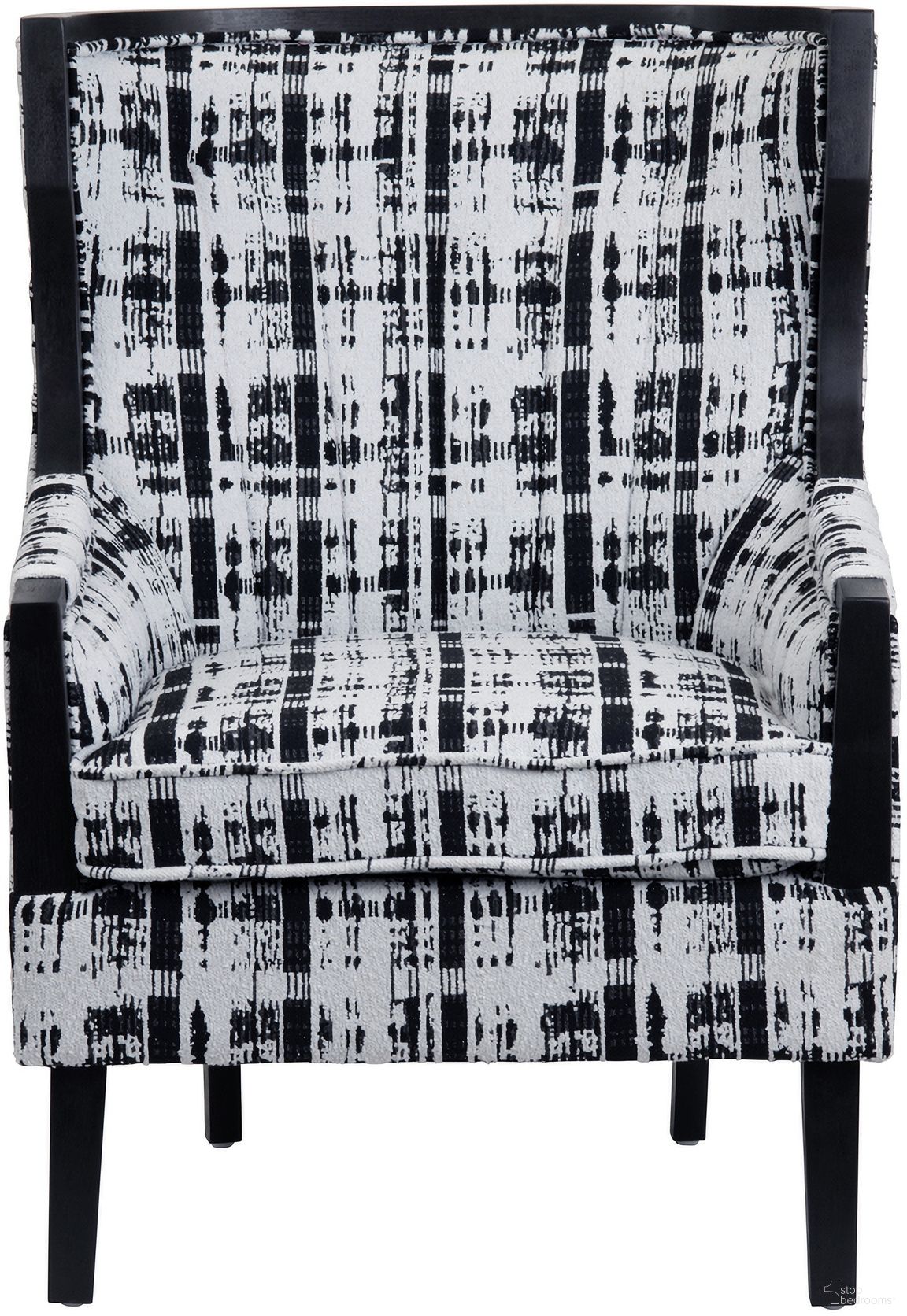 The appearance of Upholstered Accent Chair In Black and White designed by Crestview Collection in the transitional interior design. This black/white piece of furniture  was selected by 1StopBedrooms from  to add a touch of cosiness and style into your home. Sku: CVFZR6153. Material: Polyester.
