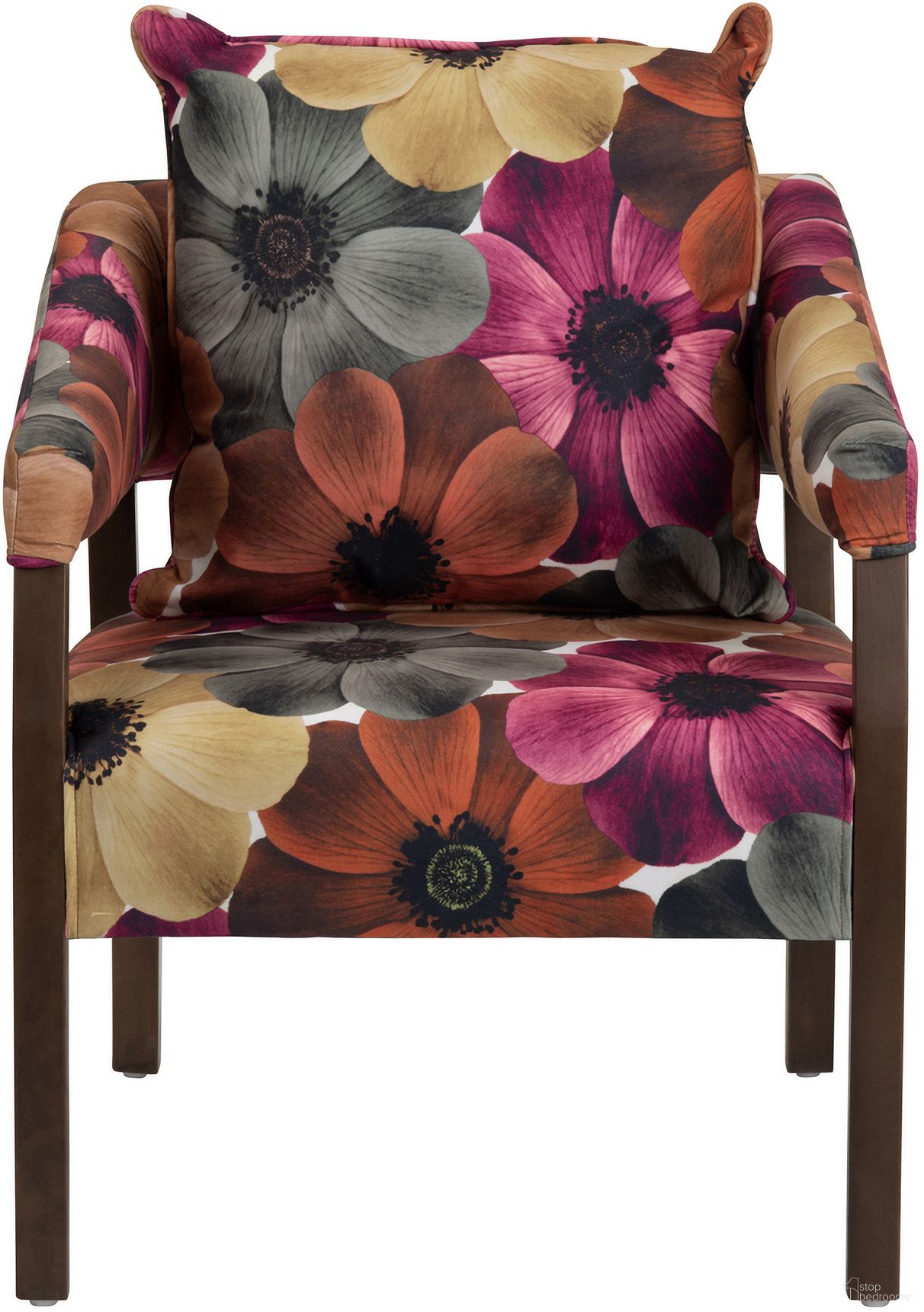 The appearance of Upholstered Accent Chair In Brown and Pink designed by Crestview Collection in the transitional interior design. This brown/pink piece of furniture  was selected by 1StopBedrooms from  to add a touch of cosiness and style into your home. Sku: CVFZR6162. Material: Polyester.
