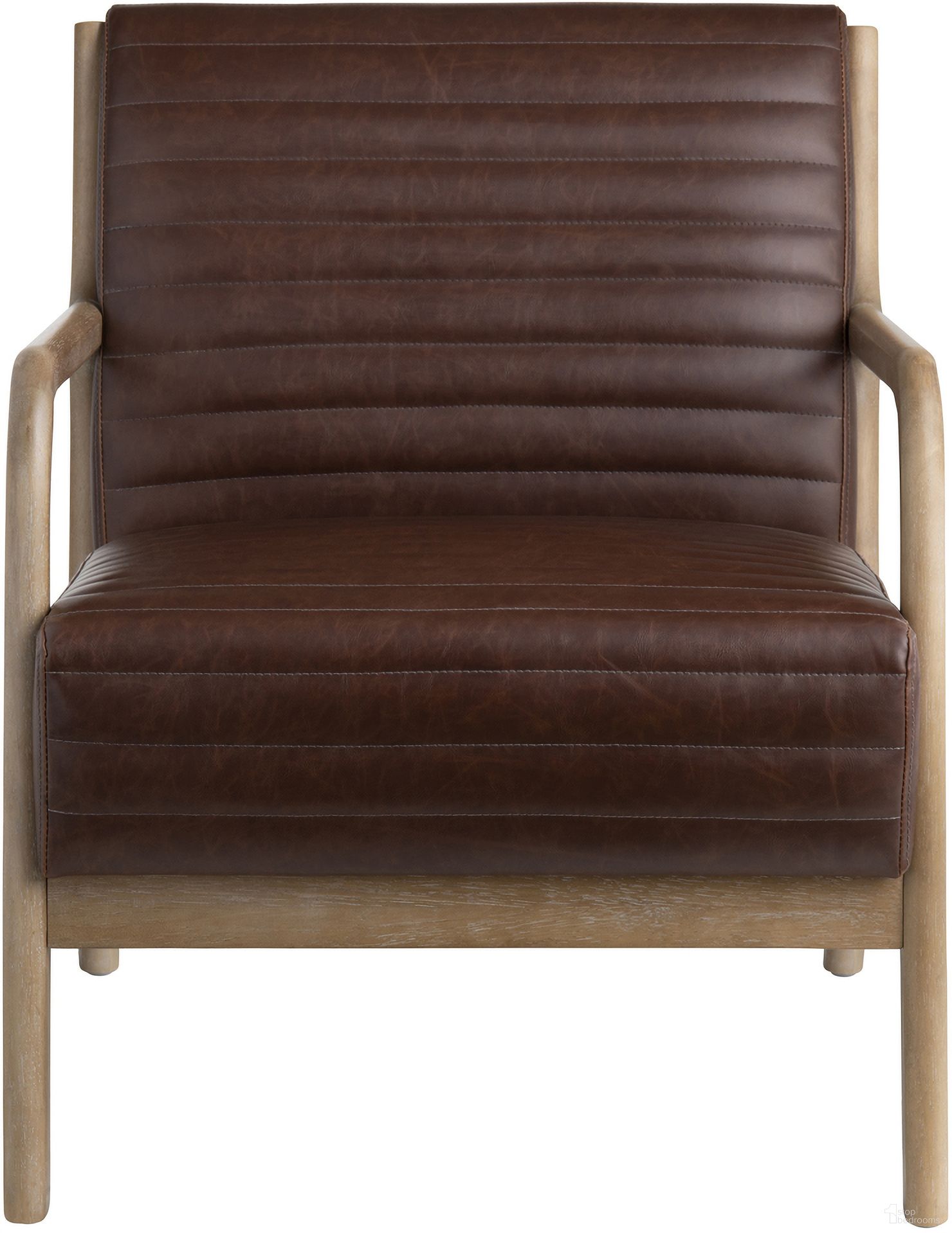 The appearance of Upholstered Accent Chair In Brown designed by Crestview Collection in the rustic / southwestern interior design. This brown piece of furniture  was selected by 1StopBedrooms from  to add a touch of cosiness and style into your home. Sku: CVFZR5136. Material: Vegan Leather.