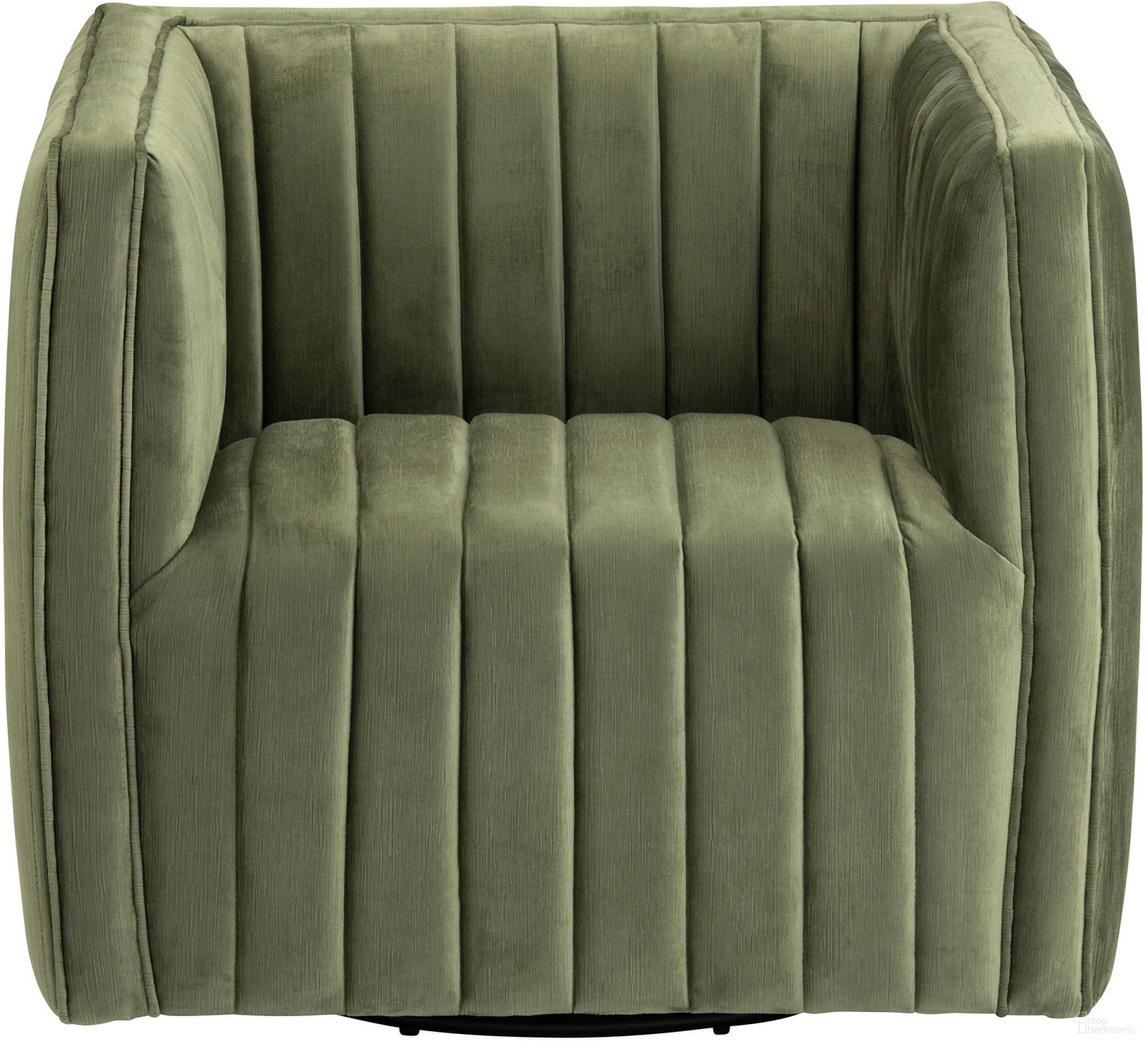 The appearance of Upholstered Accent Chair In Green designed by Crestview Collection in the transitional interior design. This green piece of furniture was selected by 1StopBedrooms from to add a touch of cosiness and style into your home. Sku: CVFZR6158. Material: Polyester.