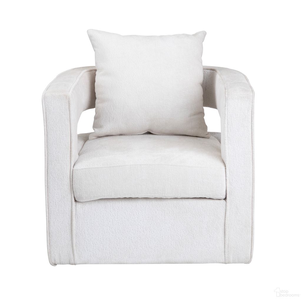 The appearance of Upholstered Accent Chair In White designed by Crestview Collection in the modern / contemporary interior design. This white piece of furniture was selected by 1StopBedrooms from to add a touch of cosiness and style into your home. Sku: CVFZR6154. Material: Polyester.