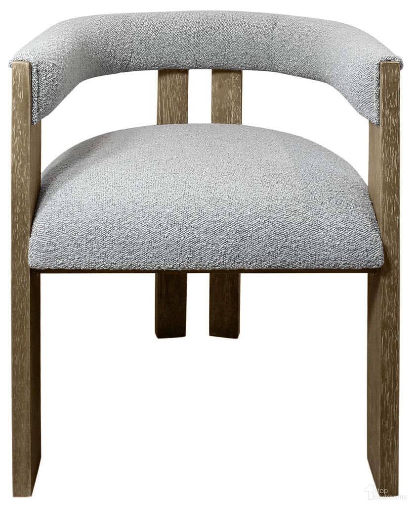 The appearance of Upholstered Boucle Open Back Dining Arm Chair In Brown and Gray designed by Homeroots in the modern / contemporary interior design. This brown and gray piece of furniture was selected by 1StopBedrooms from to add a touch of cosiness and style into your home. Sku: 555321. Chair Type: Arm Chair. Material: Boucle.
