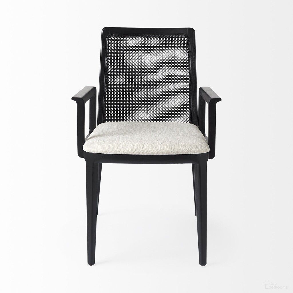 The appearance of Upholstered Fabric Dining Arm Chair In Cream and Black designed by Homeroots in the modern / contemporary interior design. This cream and black piece of furniture was selected by 1StopBedrooms from to add a touch of cosiness and style into your home. Sku: 397474. Material: Fabric. Chair Type: Arm Chair.