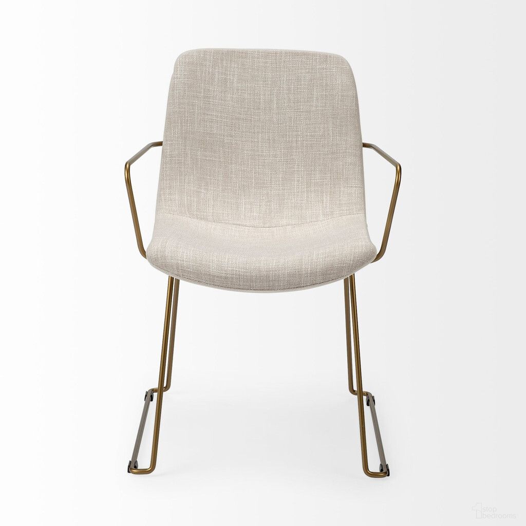 The appearance of Upholstered Fabric Dining Arm Chair In Cream and Gold designed by Homeroots in the modern / contemporary interior design. This cream/gold piece of furniture was selected by 1StopBedrooms from to add a touch of cosiness and style into your home. Sku: 380414. Material: Fabric. Chair Type: Arm Chair.