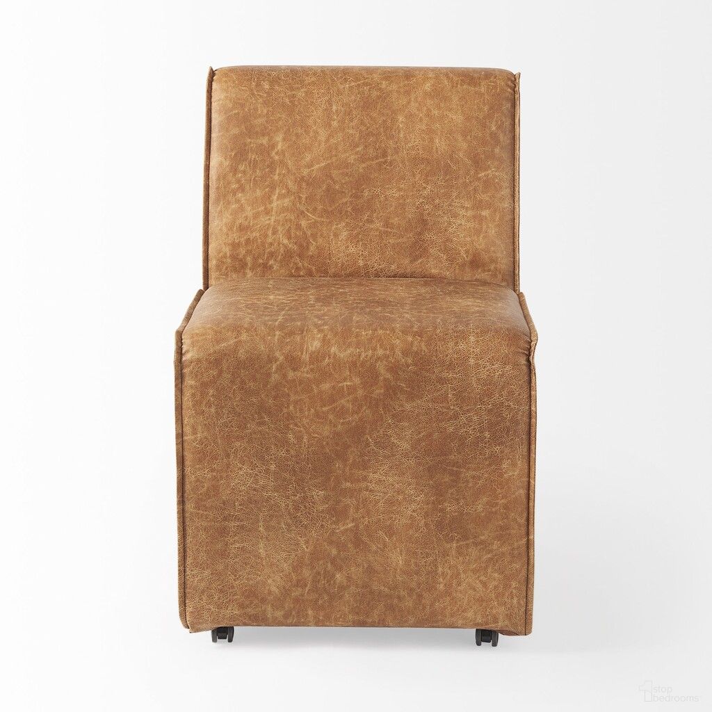 The appearance of Upholstered Faux Leather Dining Side Chairs Set of 2 with Wheels In Brown designed by Homeroots in the transitional interior design. This brown piece of furniture was selected by 1StopBedrooms from to add a touch of cosiness and style into your home. Sku: 397479. Material: Faux Leather. Chair Type: Side Chair.