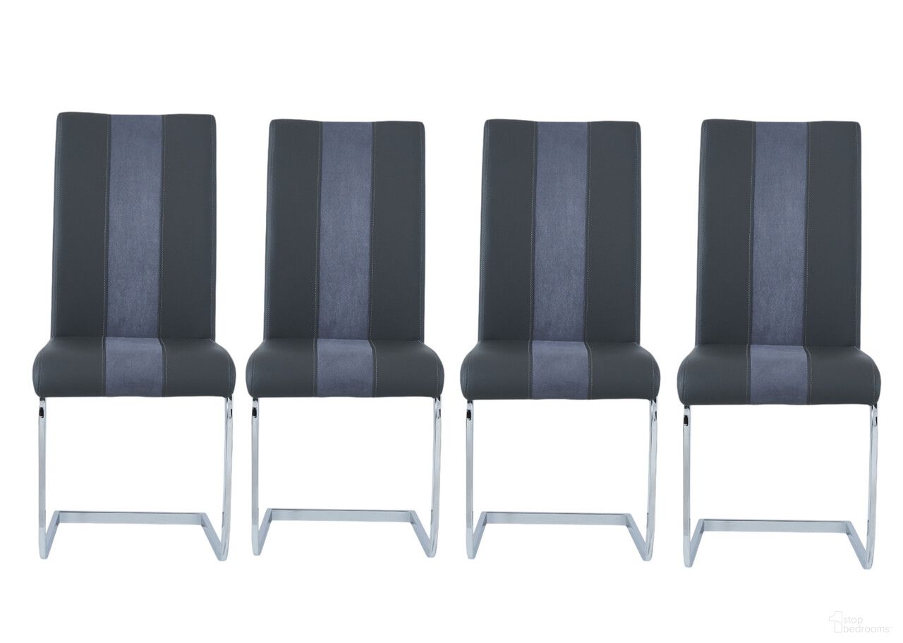 The appearance of Upholstered Faux Leather Dining Side Chairs Set of 4 In Grey and Silver designed by Homeroots in the modern / contemporary interior design. This grey and silver piece of furniture was selected by 1StopBedrooms from to add a touch of cosiness and style into your home. Sku: 383962. Material: Faux Leather. Chair Type: Side Chair.
