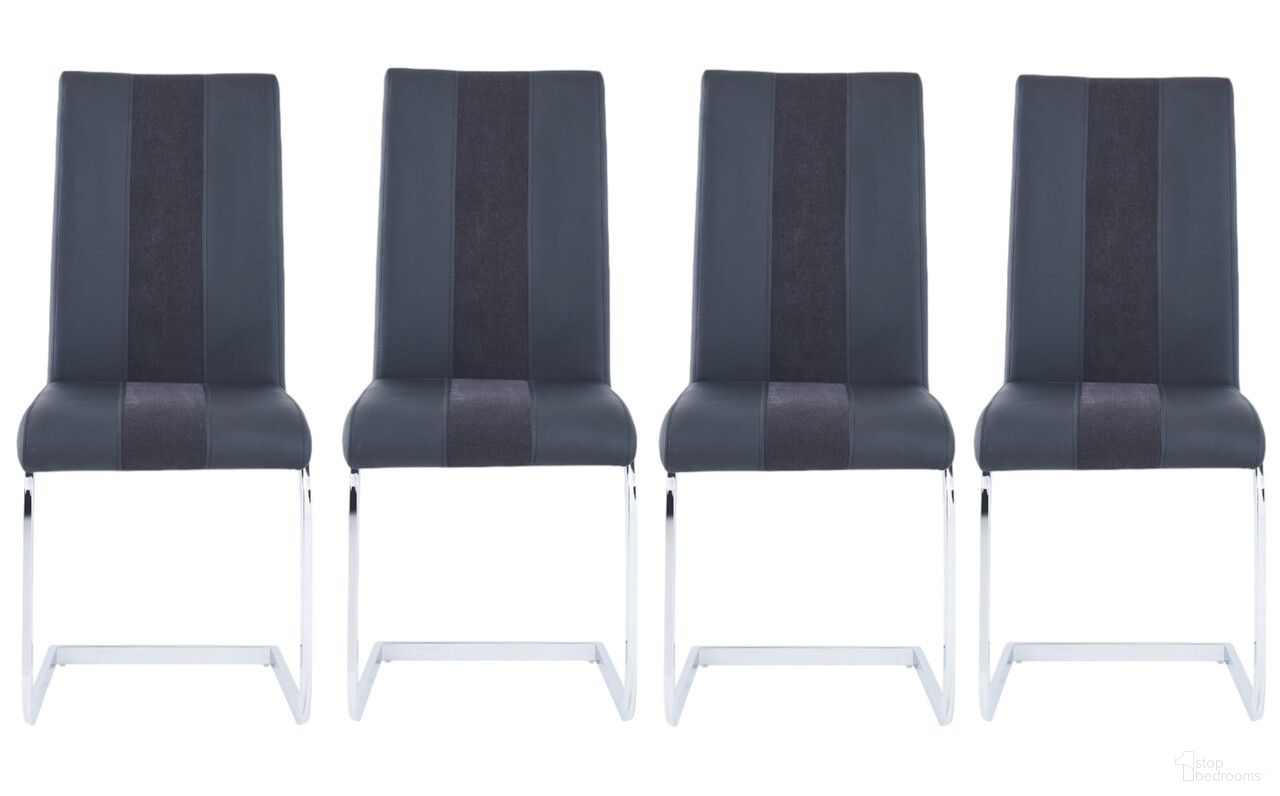The appearance of Upholstered Faux Leather Dining Side Chairs Set of 4 In Silver and Black designed by Homeroots in the modern / contemporary interior design. This silver and black piece of furniture was selected by 1StopBedrooms from to add a touch of cosiness and style into your home. Sku: 383963. Material: Faux Leather. Chair Type: Side Chair.