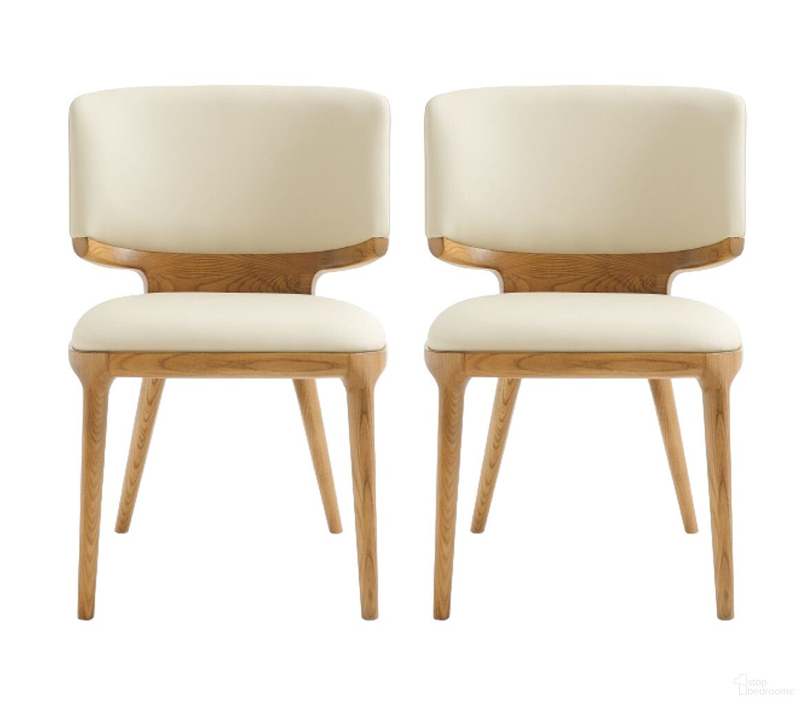 The appearance of Upholstered Faux Leather King Louis Back Dining Side Chairs Set of 2 In Beige and Brown designed by Homeroots in the traditional interior design. This beige and brown piece of furniture  was selected by 1StopBedrooms from  to add a touch of cosiness and style into your home. Sku: 488004. Material: Faux Leather. Chair Type: Side Chair.